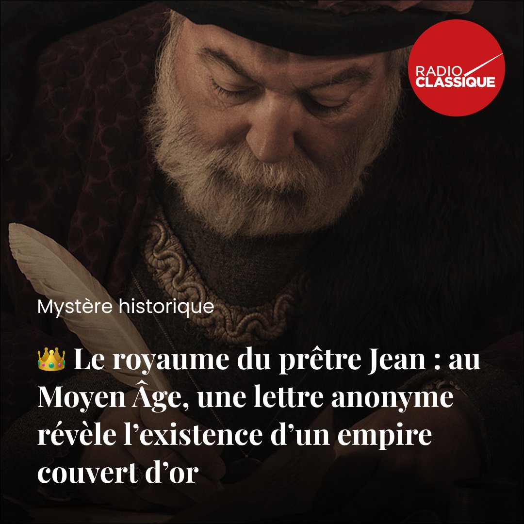 radioclassique's tweet photo. Au XIIe siècle, un écrit circule dans les cours de la chrétienté occidentale, annonçant l’existence d’un empire dont le souverain, Jean, prêtre et roi des Indes, serait capable d’inverser le destin des États d’Orient, menacés par l’expansion musulmane 👉 https://t.co/kM96zpYCJJ https://t.co/19BCoyUGdK