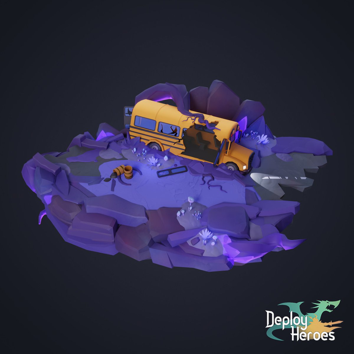 Sponchks's tweet photo. An abandoned bus on a floating island🚌 https://t.co/0pI41ATfhb