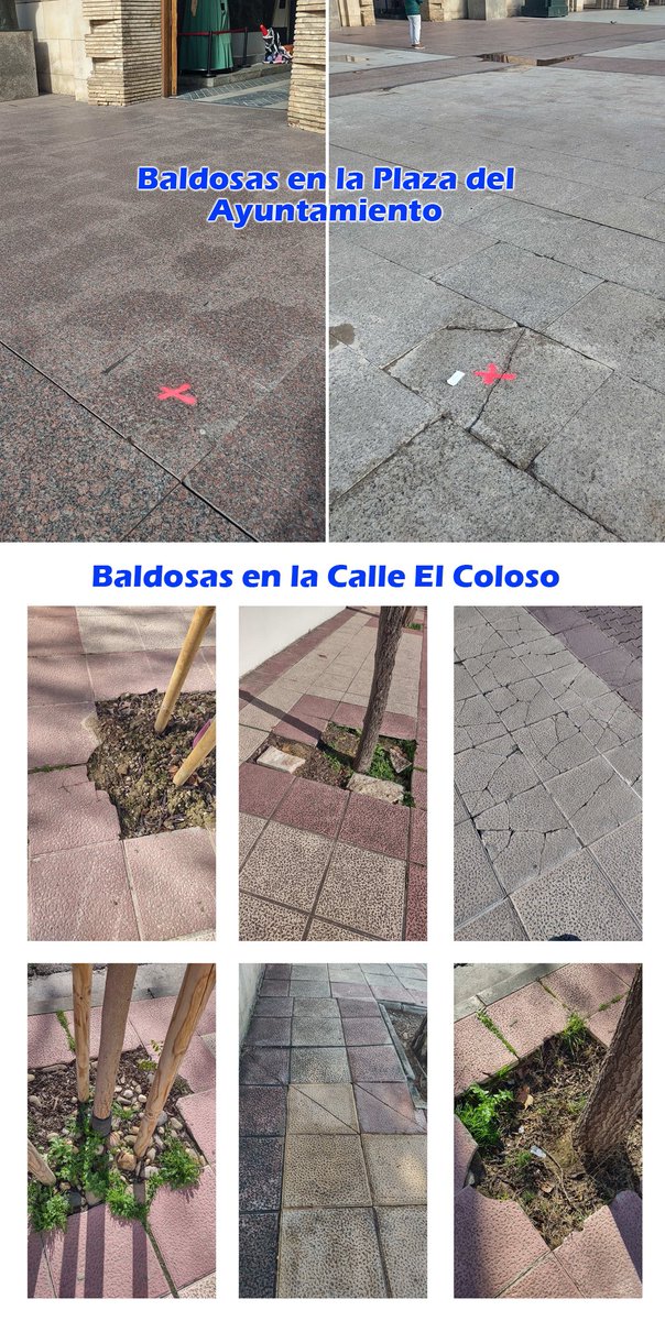 Don_Nachete's tweet photo. Qué alegría cuando he visto que empiezan a marcar las baldosas rotas en la plaza del Ayuntamiento, seguro que ahora siguen por el resto de barrios... @SoydeZaragoza https://t.co/JJHKM5w7YJ