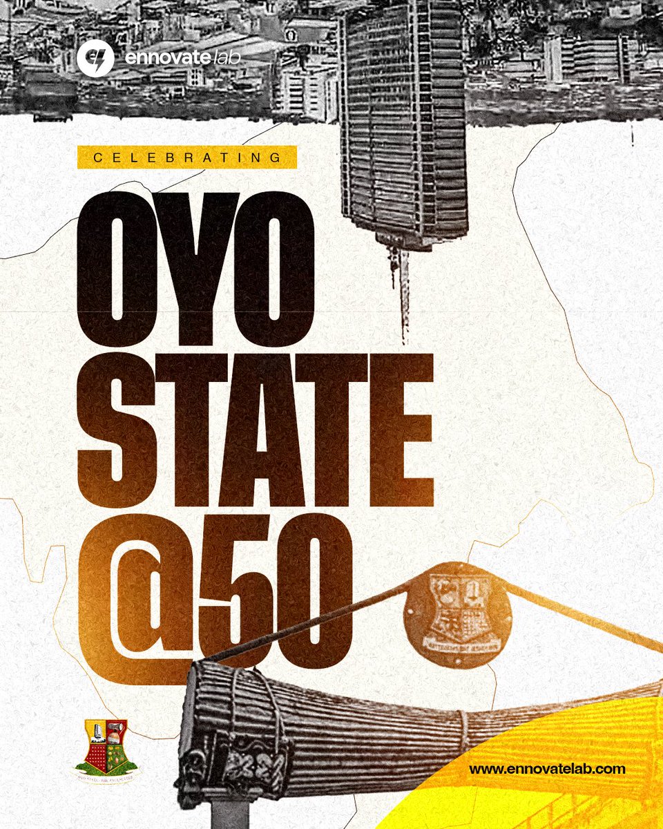 From heritage to innovation, Oyo State’s journey is one of strength and significance.

As Oyo turns 50, we celebrate the people and possibilities shaping tomorrow.
Proudly building the future from here.

Oyo ò ní bàjẹ́