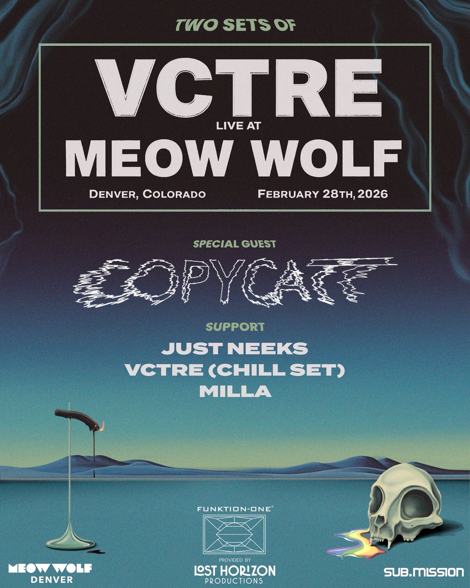 VCTRE_'s tweet photo. Denver, your final lineup is here🤺

2 sets from your boy. Funktion-One Sound. And incredible supporting artists.

See y’all at Meow Wolf 2.28

🏔️🗻🏔️🗻🏔️🗻🏔️ https://t.co/MuKnaSh4b0