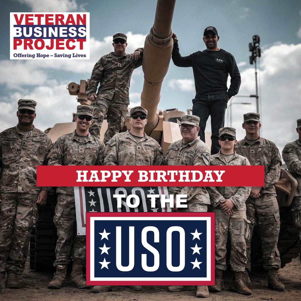 VetBizProject's tweet photo. #VeteranBusinessProject proudly wishes @the_uso a very happy birthday!
We’re inspired by the USO’s unwavering commitment to those who serve, and we’re honored to stand alongside an organization that continues to strengthen and support our military community.
#SupportOurTroops https://t.co/qudNj8Mrzs
