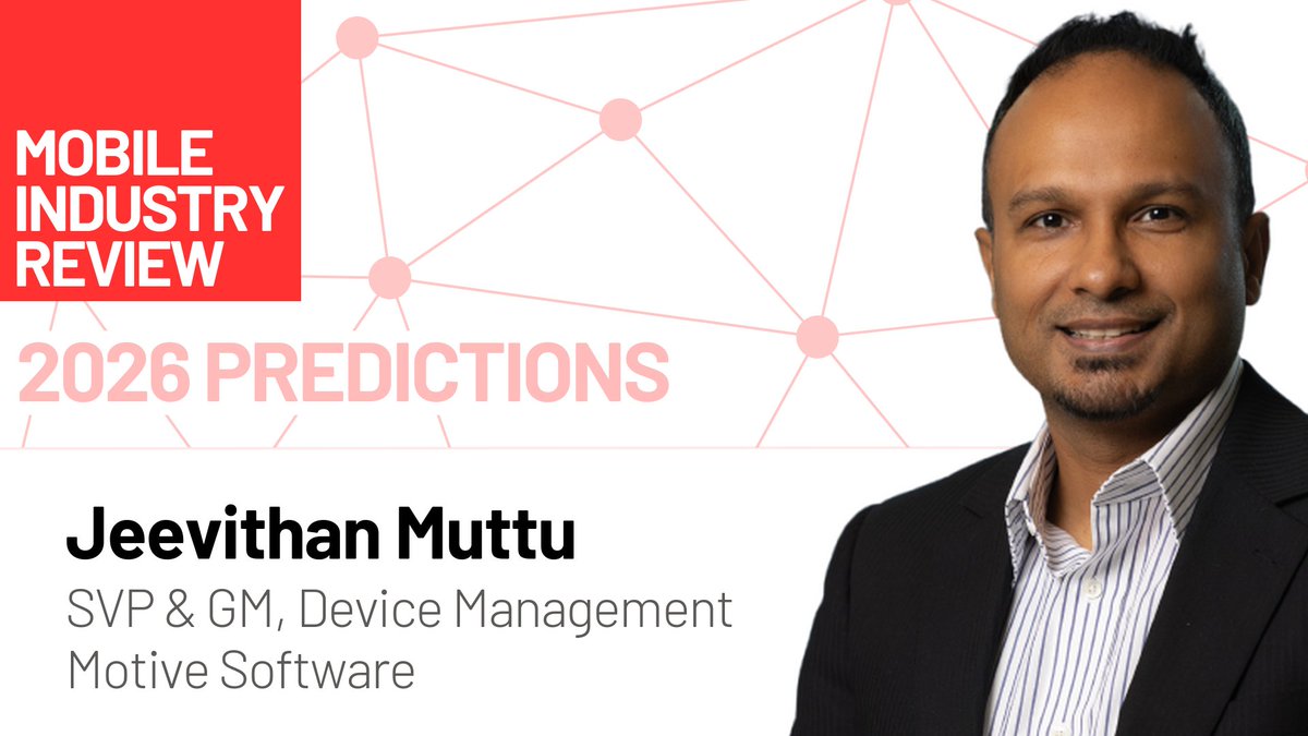 mobileindustry's tweet photo. 📱 What's next for mobile in 2026? Motive Software's Jeevithan Muttu predicts major shifts in eSIM tech, 5G monetization &amp; device management

#5G #Mobile #Telecom #eSIM

https://t.co/Akjr7e1Ufm https://t.co/OQQPMYwt7s