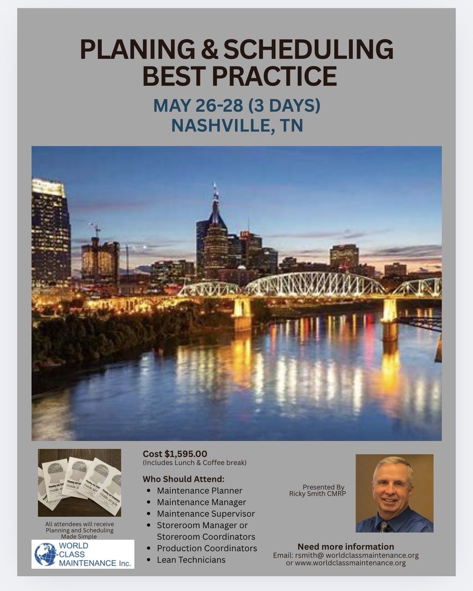 Ricky Smith CMRP, CRL, CMRT (@askrickysmith) on Twitter photo 