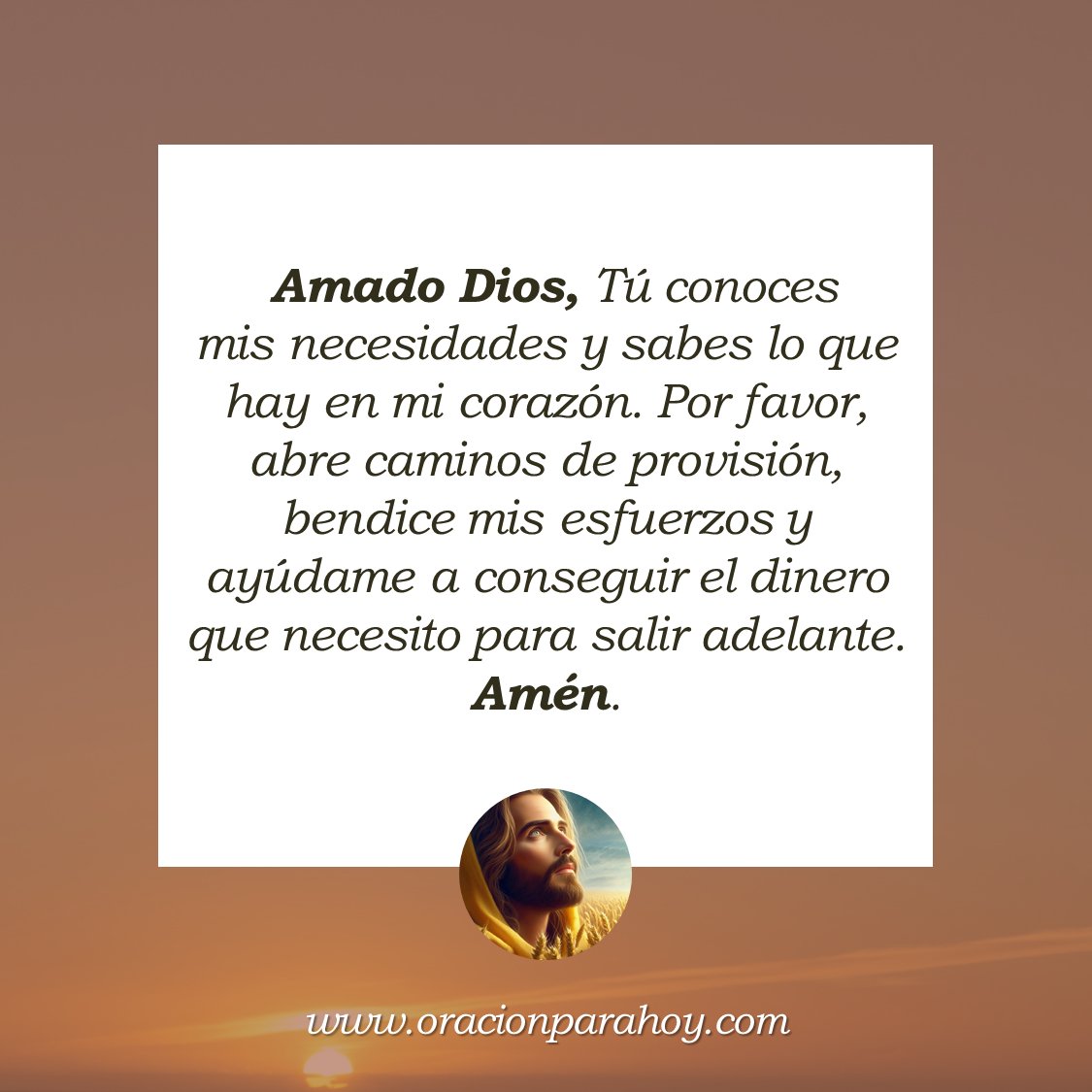 OracionParaHoy's tweet photo. HAZ ESTA ORACIÓN PARA RECIBIR DINERO HOY MISMO: Señor, pongo en tus manos mis sueños y necesidades. Te pido que abras caminos de bendición para mí y que me ayudes a conseguir los recursos que necesito para mi vida y mi hogar.

Continua orando en: https://t.co/ZNiasi8Rk5 ✨ https://t.co/8cPiyNkL7Z