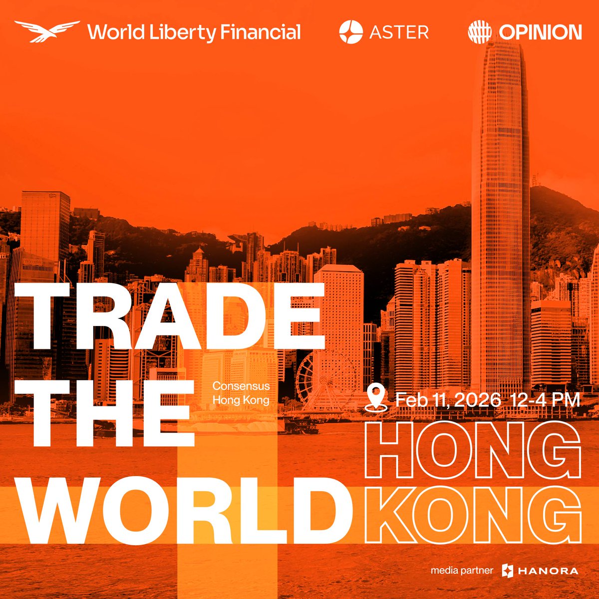 Trade the World 2nd Edition lands in Hong Kong.

<a href="/worldlibertyfi/">WLFI</a> <a href="/Aster_DEX/">Aster</a> <a href="/opinionlabsxyz/">Opinion ⁒</a> host the room.

No panels. No stage. Just people who trade and build.
Apply 👉 luma.com/nzq1fufv