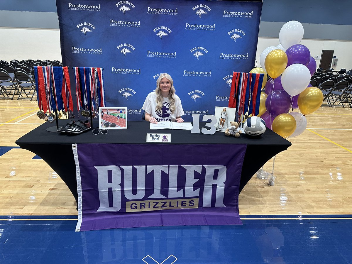 GregWright25's tweet photo. Congratulations to Berkley Boyd for signing a scholarship today at Butler College in Kansas to compete in Volleyball and Track &amp; Field! @PCANorthSports @pcanorthcampus https://t.co/YA3UXWGsSs