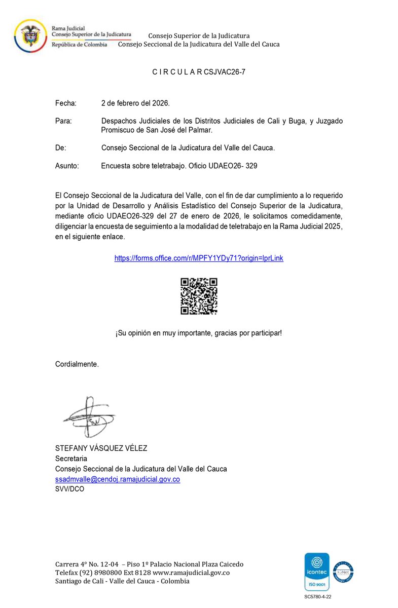 Consejo Seccional de la Judicatura Valle del Cauca tweet media