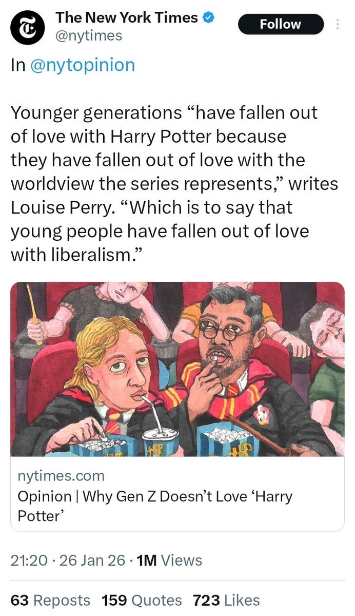 BadWritingTakes's tweet photo. Lol I mean, true, the Harry Potter world reinforces classis and openly mocks efforts to change the status quo, as outlined about a decade ago.

But you can't overlook the author devoving into a sadistic abuser who wages an obsessive war against queer people - including children. https://t.co/JMZHHctNnm