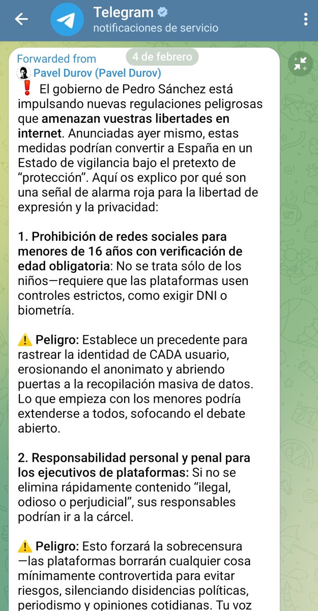 Qué cojones hace Telegram reenviando esta mierda.