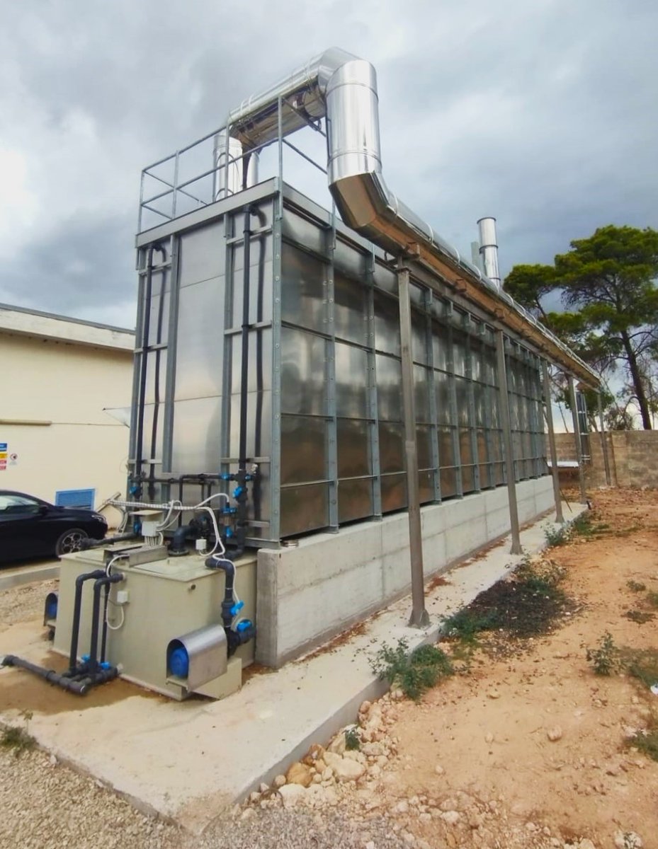 New #biofiltration system for #odourcontrol installed and commissioned in #WWTP. #CrumRubber™ +#MonaShell® technology (#biotrickling filter) features a two-stage process for H₂S removal, pH stability, and high efficiency.
#Deodorization #AirTreatment #EnvironmentalEngineering