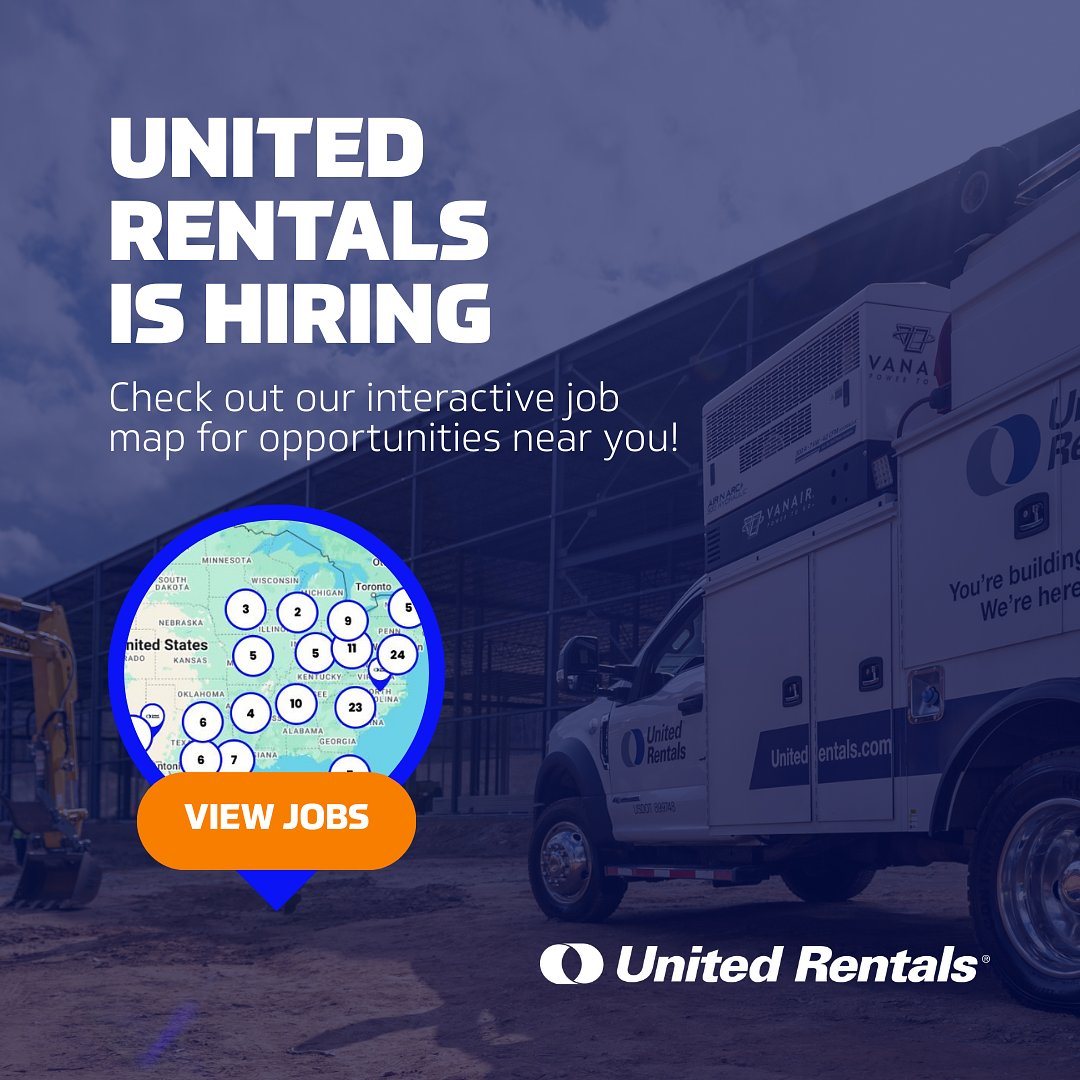 URLife's tweet image. Building a greener future starts with safe, responsible equipment use. United Rentals invests in eco‑friendly solutions, partners on local sustainability projects, and develops talent at every level. See open positions in your area: app.careerarc.com/job_maps/195 #URLife