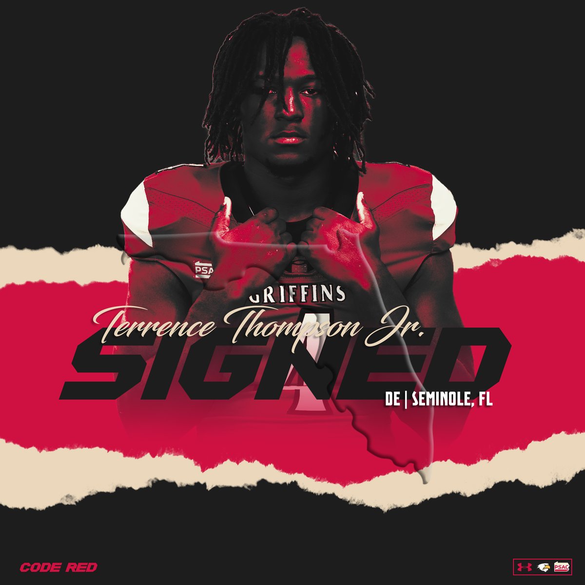 Welcome, 2026 Seton Hill Signee Terrence Thompson Jr. (<a href="/tthompsonjr18/">Terrence Thompson Jr</a>). Quick off the edge, strong in the trenches! #STICK2THECOD6