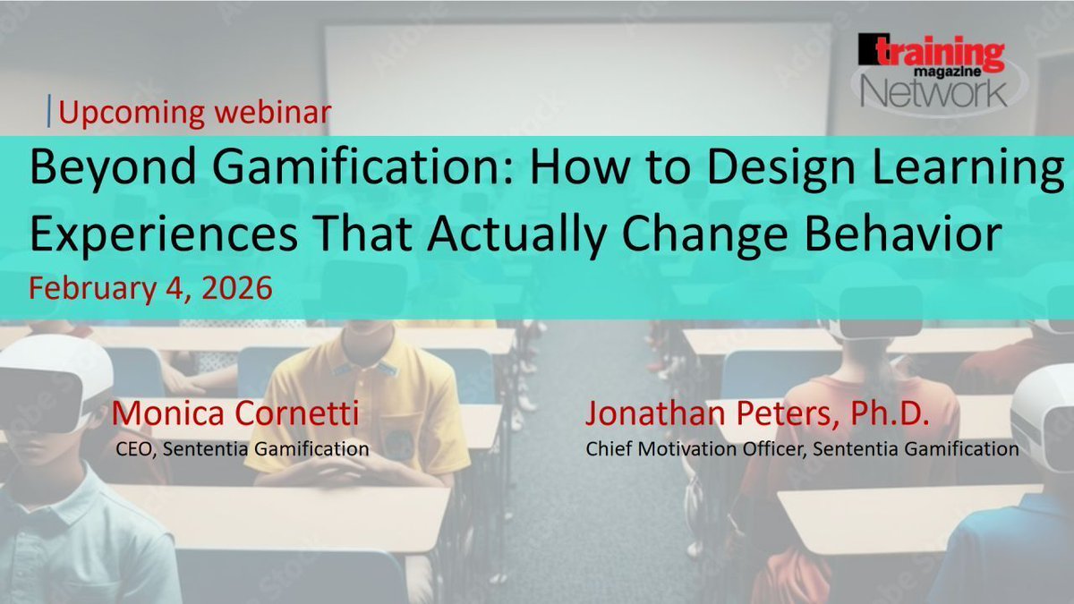 trainmagnetwork's tweet image. **What if training actually changed behavior?**
JOIN 3PM EST @sententiagames for *Beyond Gamification: How to Design Learning Experiences*. Learn experience-first LXD &amp;amp; the 5-Quest model.
👉 trainingmagnetwork.com/events/4329?gr… 
#LXD #Gamification #BehaviorChange #LND