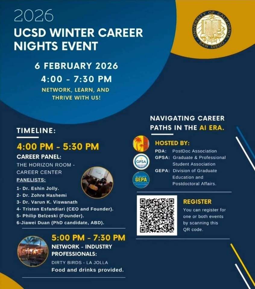 UCSD Postdoctoral Association tweet media