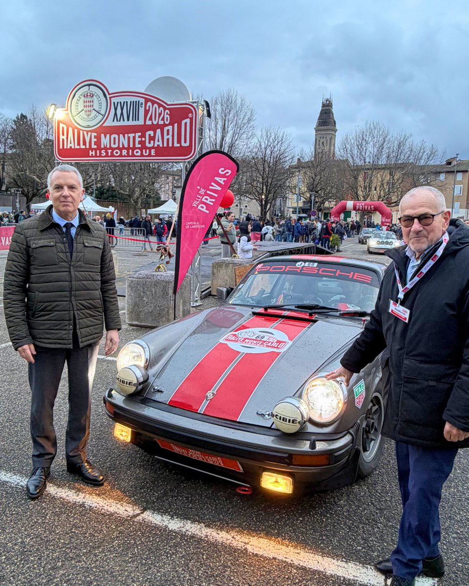 Prefet07's tweet image. #Evenement #SportAutomobile | 🏁 Le 28ème Rallye Monte-Carlo Historique fait escale à Privas !  Ce mercredi 4 février 2026, après avoir parcouru les magnifiques routes ardéchoises, les équipages sont arrivés en fin d'après-midi à Privas pour le contrôle horaire. Les passionnés