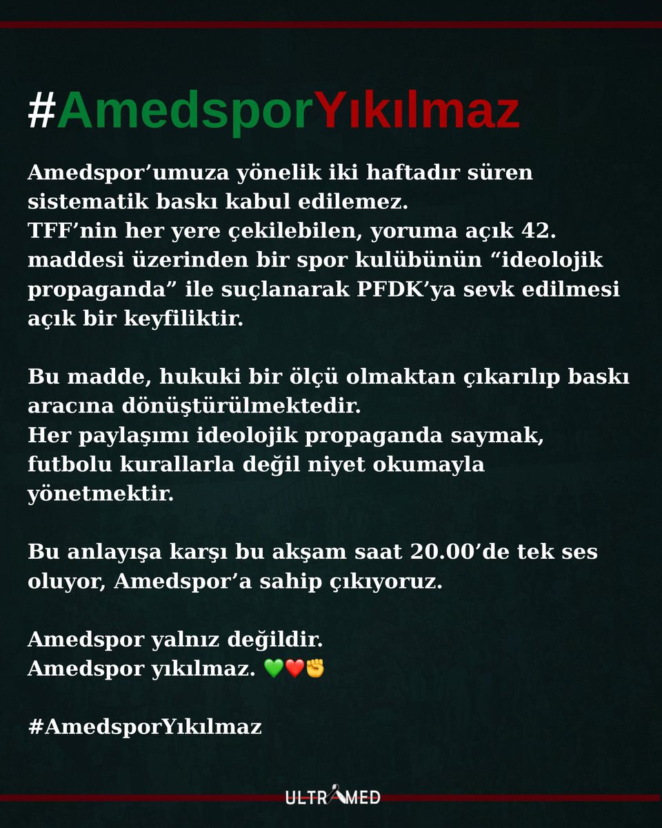 Amedspor Yalnız Değildir! #AmedsporYıkılmaz