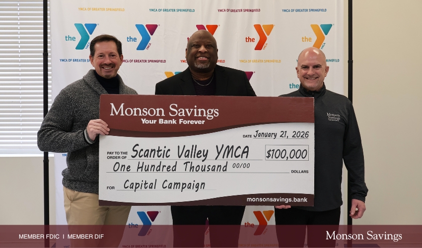 Monson Savings Bank is proud to pledge $100,000 to the Scantic Valley YMCA’s Capital Campaign! This support will help fund important facility renovations and enhancements, ensuring the Y can continue serving local families for years to come. Learn more: brev.is/mJXLD