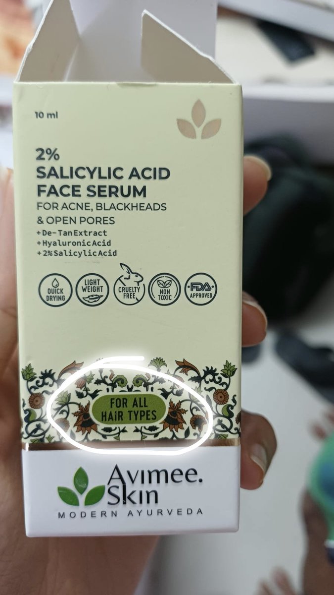 sameershahj's tweet photo. @avimee_herbal Totally confused with the face serum which says suitable "for all hair types". Such rookie typos are totally a dampener for someone who is trying the brand for the first time with tall claims. Hope the product doesn't disappoint https://t.co/3Jia2NrbCj