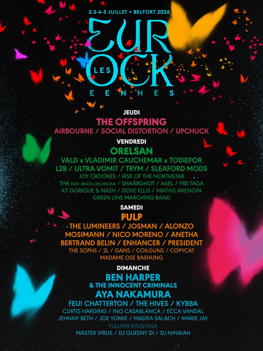 eurockeennes's tweet photo. ✨ LA PLUS BELLE FÊTE DE L’ÉTÉ EST ENFIN DE RETOUR ! ✨
25 nouveaux noms s’ajoutent à cette folle édition 2026.
Rendez-vous les 2, 3, 4 et 5 juillet pour écrire l’histoire ensemble 💛
🎫 : https://t.co/UqcCPZMZgk https://t.co/bo6E0ontKW