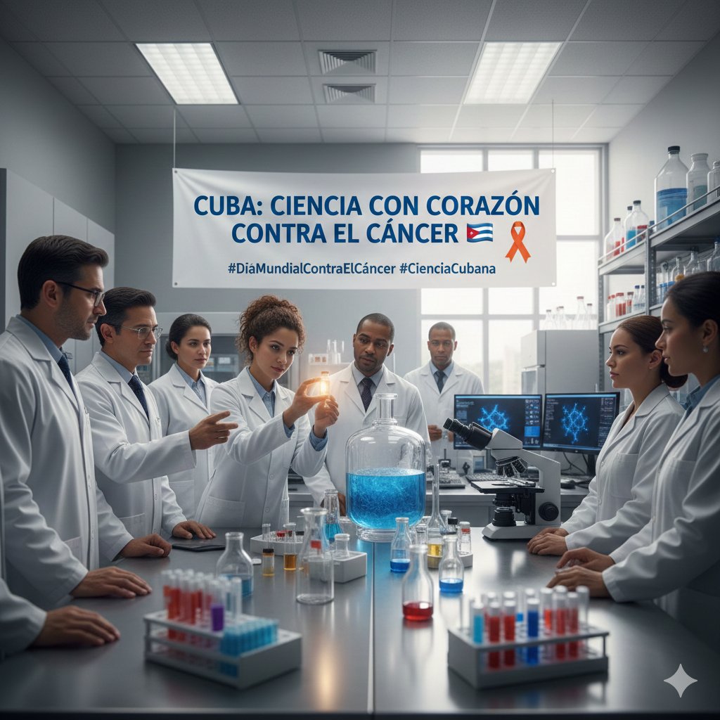Hoy en el #DíaMundialContraElCáncer, destacamos el liderazgo de #Cuba en la biotecnología soberana. 
​Con fármacos como la vacuna CIMAvax-EGF (pulmón) y el HeberFERON (piel), la ciencia cubana apuesta por elevar la calidad de vida. 
#CubaCoopera
#BrigadaMedicaAntiguaBarbuda