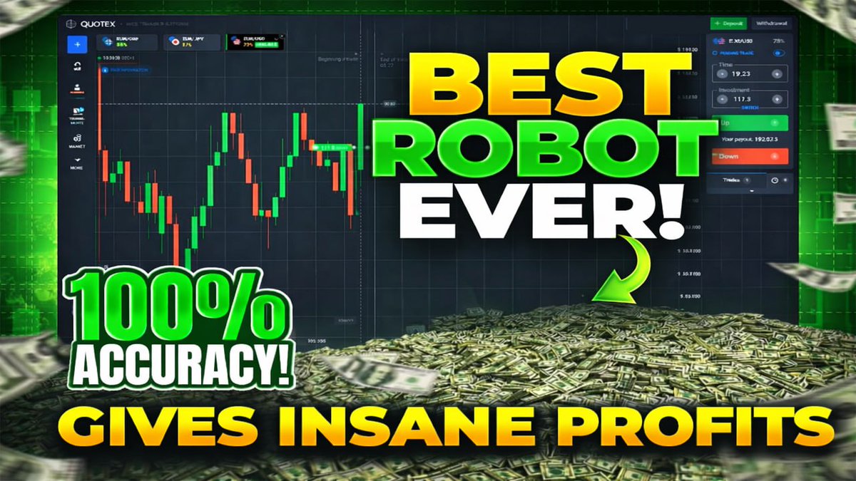 Trading_hwity's tweet image. Best Quotex TRADING ROBOT | 100% Accuracy | Crazy Profits

#tradingrobot #quotextrading #quotexprofit #quotexsignals #quotexbot #quotexrobot #tradingbot #quotexsignal #quotexsignals #quotexsignalbot

watch: youtu.be/O7tiKkcw7rw
