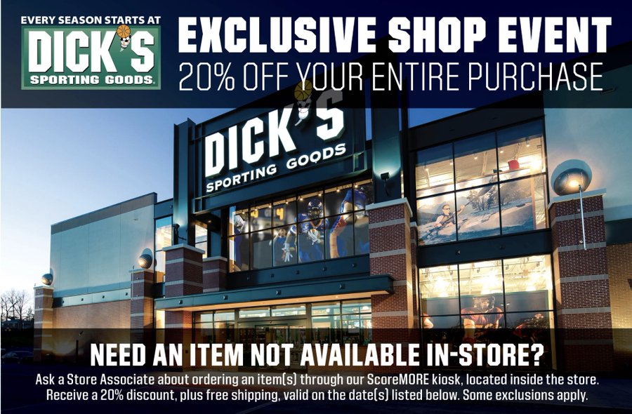 THIS WEEKEND! 
February 6-9th

🔵20% Off at Your Local Dick's Sporting Goods 🔵

Share with student-athletes and school families + get ready to snag deals on all of your winter sports gear!

Print the coupon: bit.ly/4bpCU1k