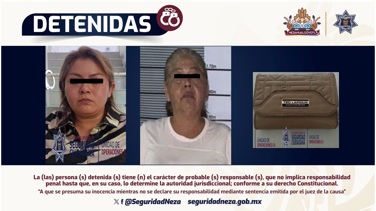 seguridadneza's tweet image. #Detenciones | Por robo en Nezahualcóyotl.

Dos mujeres y un hombre fueron detenidos en hechos distintos, presuntamente relacionados con el delito de robo a transeúntes.

facebook.com/NezaSeguridad/…