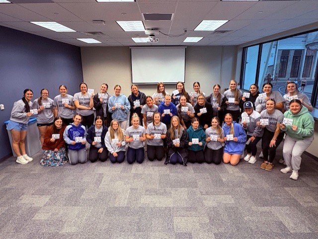 cunebulldogs's tweet photo. For National Girls & Women in Sports Day, our female student-athletes are participating in the @GPACSports postcard initiative, which involves writing a postcard to a woman that has encouraged, supported and inspired them to be where they are today.

#NGWSD 🙌

@NAIA #TheRightWayToPlay