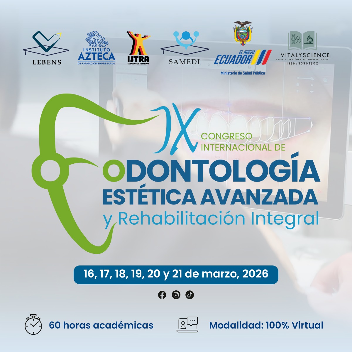 Leben_startup's tweet photo. 🥳👩‍⚕️Inicio oficial de inscripciones 🔊🦷
El 𝑰𝑿 𝑪𝒐𝒏𝒈𝒓𝒆𝒔𝒐 𝑰𝒏𝒕𝒆𝒓𝒏𝒂𝒄𝒊𝒐𝒏𝒂𝒍 𝒅𝒆 𝑶𝒅𝒐𝒏𝒕𝒐𝒍𝒐𝒈𝒊́𝒂 𝑬𝒔𝒕𝒆́𝒕𝒊𝒄𝒂 𝑨𝒗𝒂𝒏𝒛𝒂𝒅𝒂 𝒚 𝑹𝒆𝒉𝒂𝒃𝒊𝒍𝒊𝒕𝒂𝒄𝒊𝒐́𝒏 𝑰𝒏𝒕𝒆𝒈𝒓𝒂𝒍 abre sus puertas.
📲 𝙄𝙣𝙨𝙘𝙧𝙞𝙥𝙘𝙞𝙤́𝙣: https://t.co/KmdHZ9zBzh https://t.co/fpWTYh4SDH