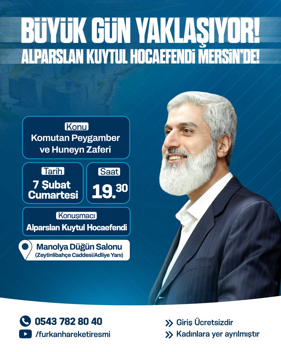 AlparslanHoca MersineGeliyor
#FurkanKonferansaları