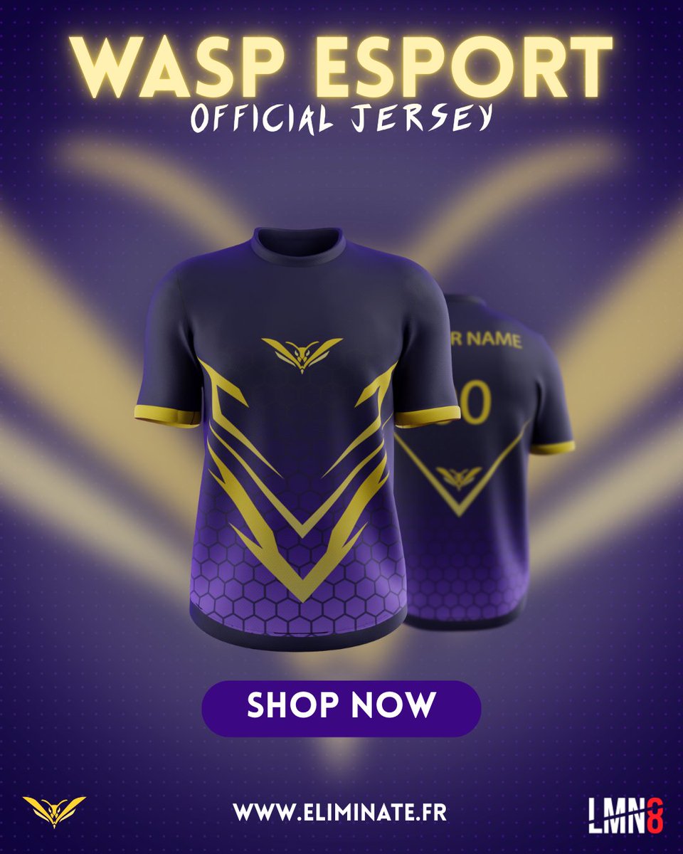🚨 ALERTE DROP 🚨

Nous sommes fiers de vous présenter notre nouveau maillot pour la saison 2026 🐝

Portez haut les couleurs de WASP ESPORT 💛💜

🛒 Disponible dès maintenant ici : eliminate.fr/produit/team-w…

#GOWASP #Esport #Jersey2026 #Gaming