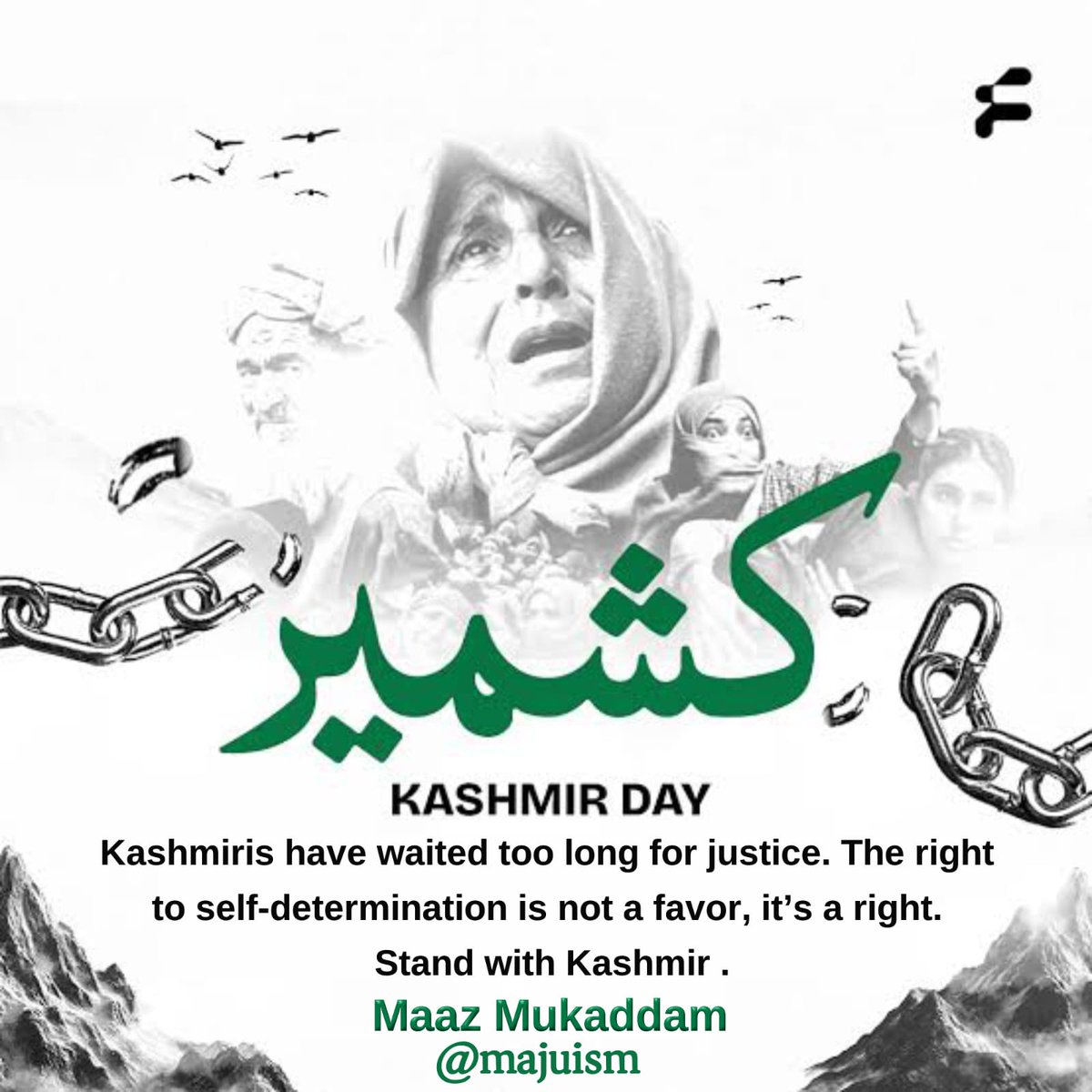Kashmiris have waited too long for justice.The right to self-determination is not a favor, it’s a right.Stand with Kashmir.
#KashmirDay
#StandWithKashmir
#RightToSelfDetermination
#FreeKashmir
#IndianHumanRightsViolations
#KashmirBleeds
#UNResolutionsOnKashmir
#JusticeForKashmir