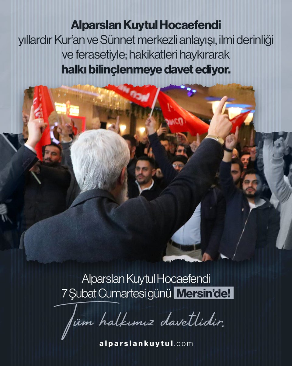 Hakka davet adına mücadele eden Alparslan hocamızın bu haftaki durağı MERSİN...

AlparslanHoca MersineGeliyor
#FurkanKonferansları