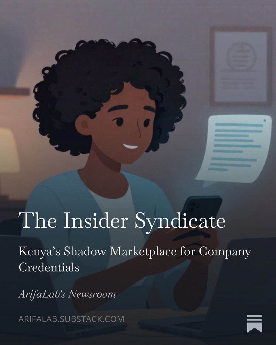 arifalab's tweet photo. Employees are being recruited by criminals, on LinkedIn, Whatsapp and Telegram. 

It’s called Insider as a Service (IaaS), and it’s rendering perimeter defenses obsolete in the Kenya. Global cyber crime syndicates are no longer just hacking into systems; they are recruiting your staff to bypass your security.

I’m sharing the story of "Jane", a mid-level system administrator who traded her credentials for a way out of debt. Her story isn't just about a breach; it's a cautionary tale for every CEO and CISO who thinks their security infrastructure is "good enough.

"The new reality? If your people feel under-appreciated, your firewalls become irrelevant.

Read our latest article on the Insider Syndicate Network, now on Substack: https://t.co/xOjFBbomSL and join the conversation 👇

If you were in Jane's shoes, staring at a crypto deposit twice your monthly salary, that could solve your family's crisis for a single password. What would you do? 🤔
#CyberSecurityAwareness  #Ethics  #insiders  #DataSecurity  #DataProtection  #Kenya