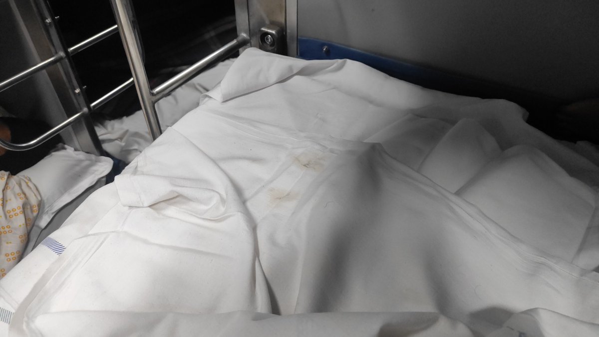 sanjeeb88's tweet photo. @IRCTCofficial train no 20852 B6 coac bedsheet were received with fully dirty condition. IRCTC is not maintaining the hygienic quality PNR no4430097855.
@AshwiniVaishnaw https://t.co/Vb6TmsTOgs