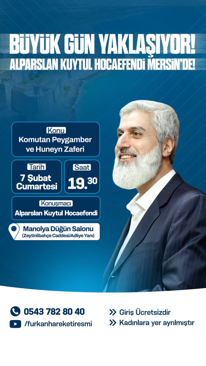AlparslanHoca MersineGeliyor
#FurkanKonferansaları
