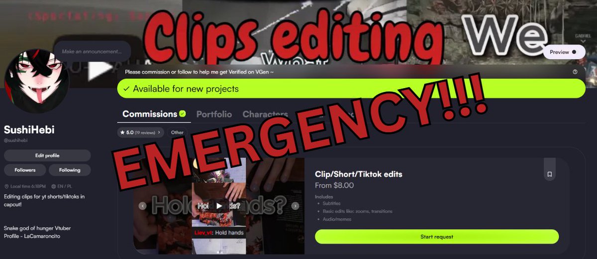 Hello, I have a bit of money problem right now (cuz of personal life) and need to payout some stuff this month

My commissions are open on vgen and could even do some discounts
Or if you wish to support me without needing clips I have my kofi

look below