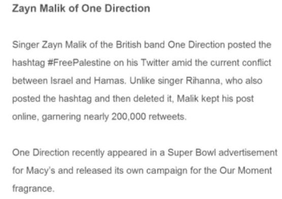 🚨🇮🇱Zayn Malik named in Epstein files as part of "anti-Israel celebrities" list in 2014 JNS email.