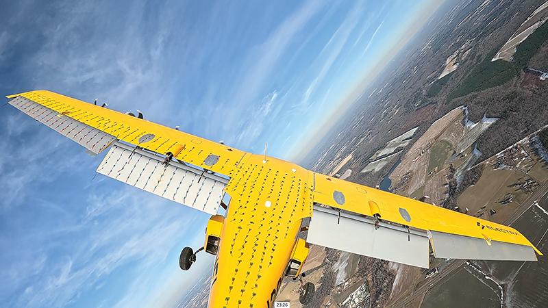 AviationWeek's tweet photo. Flying in #Electra’s bright yellow #EL2 technology demonstrator proved to be both dramatic and not.

🎥 Watch as Graham Warwick takes to the skies in @ElectraAero's eSTOL EL2 alongside the company's chief test pilot, Cody Allee: https://t.co/1xTLOHdbiR

Read more about the flight and the ultra-short takeoff and landing capabilities here: https://t.co/EvvZnC13H9