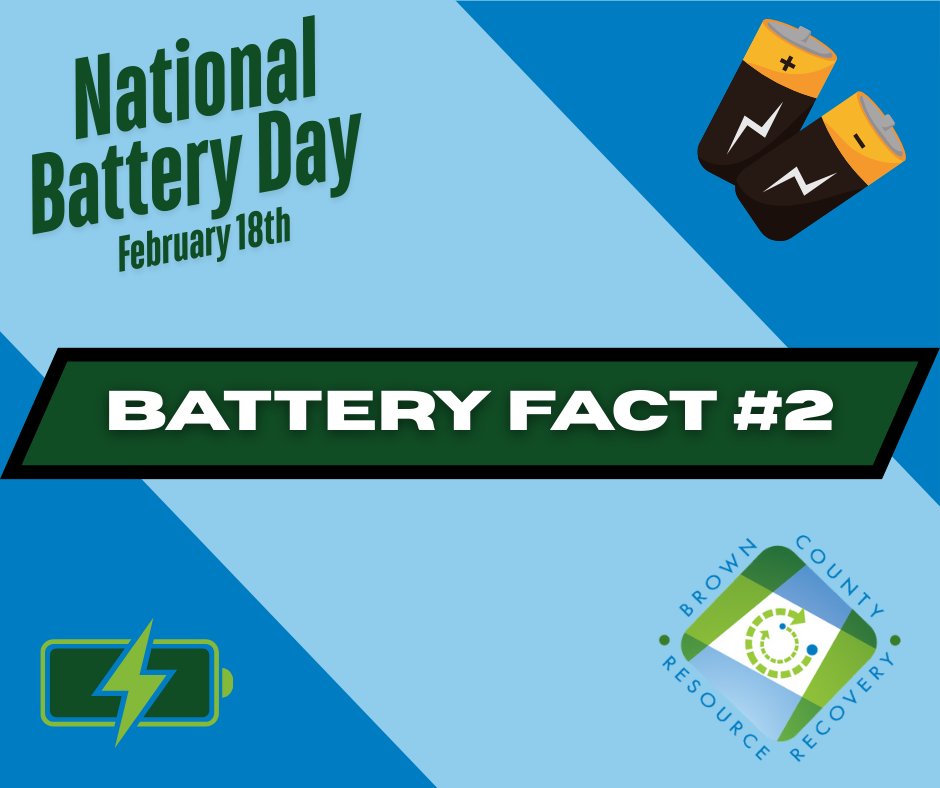 🔋 Battery Fact #2
Even dead batteries can spark fires.

Recycle batteries properly-- not in curbside bins.

#NationalBatteryDay #BatteriesNOWIncluded