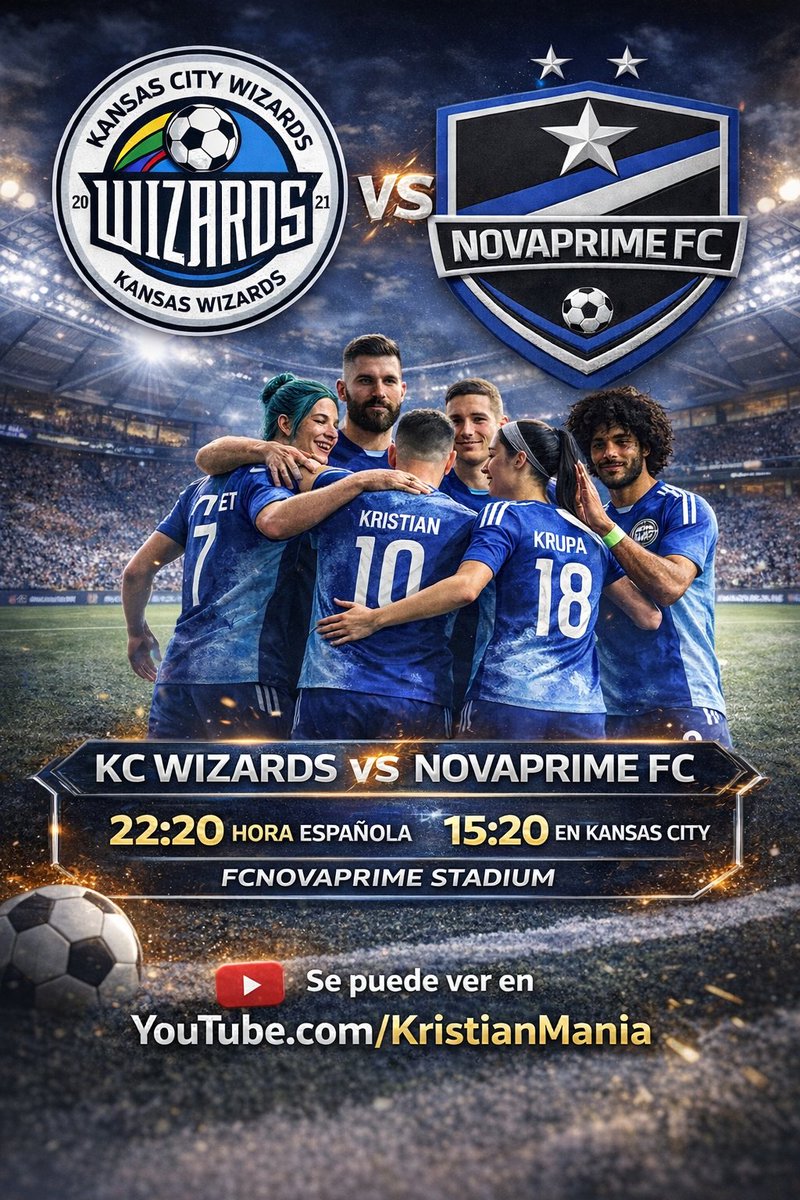 Día de PARTIDAZO!

KC Wizards se enfrentará a <a href="/FCNovaPrime/">Nova Prime FC</a> ésta noche a las 22:20 (15:20 KC). 

El partido, podéis seguirlo en <a href="/YouTube/">YouTube</a> Youtube.com/KristianMania

#VamosKC