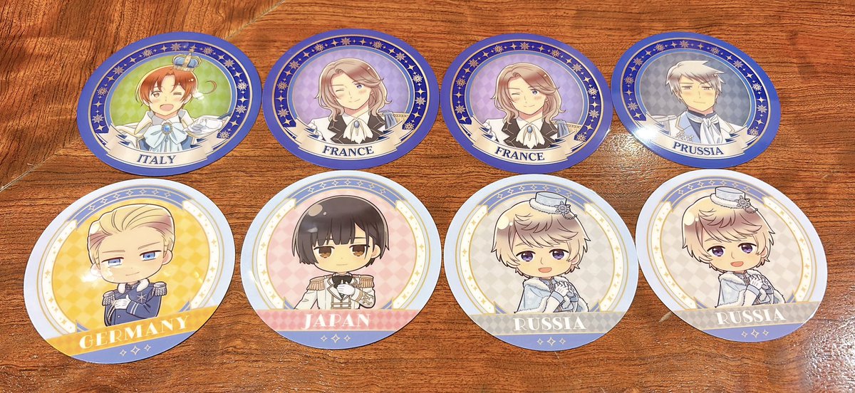 交換 ヘタリア アモカフェ 特典 コースター 譲： 等身→北伊、仏、☆普