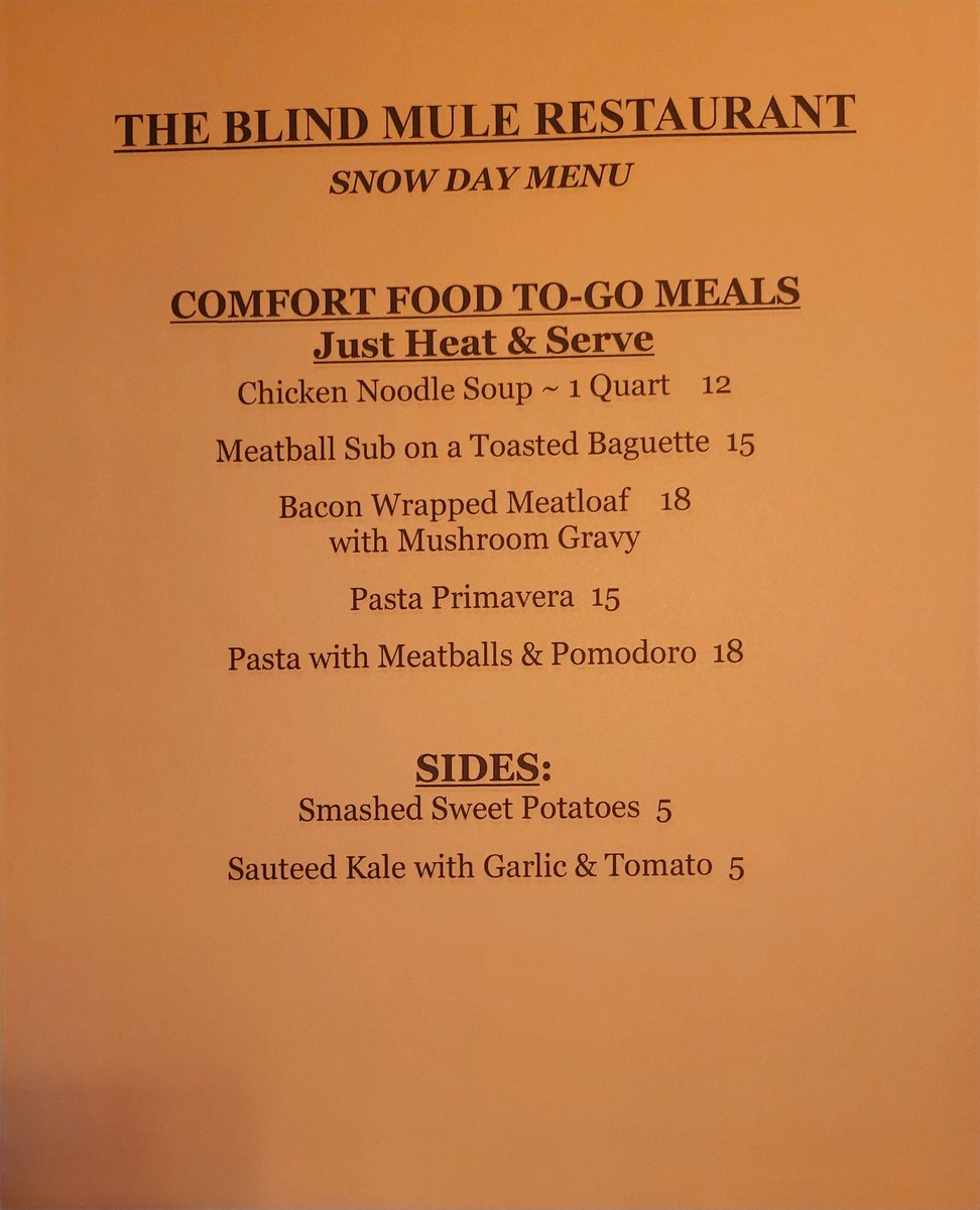 The "Meals to Go" were such a hit, got to make more.
We are offering this week another round. Call in to place your orders. 828 553 8978 <a href="/heartofbrevard/">Heart of Brevard, NC</a> #wnc #blindmule #knowwhatyoureating #brevardnc #supportlocal