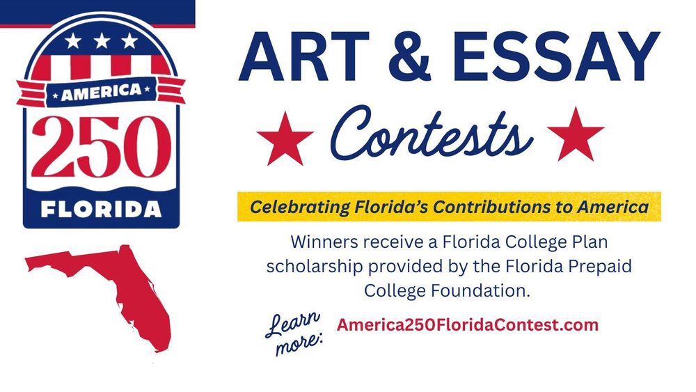 Celebrate America's 250th anniversary by entering the America250FL Essay and Art Contests lake.k12.fl.us/o/ae/article/2…