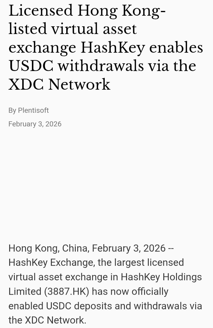 ⚡ Faster transfers, lower fees

USDC withdrawals are now live on #XDC via HashKey 🔥

Enterprise blockchain adoption continues 📈
🔗 manilatimes.net/2026/02/03/tmt…

#USDC #XDC <a href="/XDCNetwork/">XDC Network</a> #IranMassacre #IranMassacre #KingRezaPahlavi