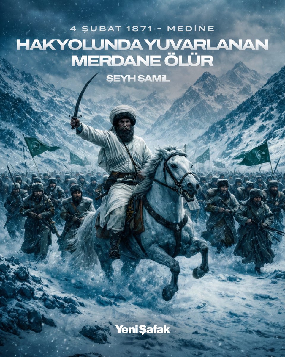 ☝️ Rus zulmüne karşı Kafkas Müslümanlarının hamisi olan İmam Şeyh Şamil, 155 yıl önce bugün Osmanlı Medinesi'nde rahmet-i Rahman'a kavuştu.