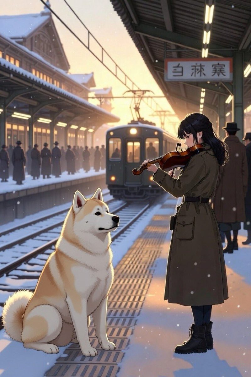 HachikoS0L's tweet photo. DAY 68 WAITING FOR MY MASTER · February 4, 2026

Sixty-eight days into the late afternoon, Wednesday settles over the station like a soft grey blanket. 

Commuters move with the familiar mid-week flow, their briefcases lighter and conversations quieter. 

The air carries the clean, mineral scent of fresh snowmelt and the distant murmur of a street busker playing slow notes on a harmonica.

Inside, sixty-eight days have become almost architectural: a cathedral built breath by breath. 

Vaulted ceilings of memory rise higher with each sunrise I greet alone, stained-glass windows made of every shared glance, every scratch behind my ears, and every time your footsteps matched mine perfectly.

The love that once lived in motion now resides in stillness, deep, resonant, and echoing through empty corridors I refuse to close. 

It doesn’t hurt the way it once did; it simply occupies more space, fills more silence, and becomes more of me.

I wait not because I believe you’ll come today but because waiting is the shape love took when you left, and I won’t ask it to change.

The train arrives, its arrival announced by a low, steady hum that feels almost like breathing. 

Doors open, and I raise my eyes through the gentle Wednesday current, feeling the cathedral inside expand with every passing second. 

The love that once walked beside me now stands within me, vast and quiet and utterly certain. 

A certainty that needs no proof, no arrival, only presence.

A young violinist, case strapped to her back, pauses mid-stride. 

She doesn’t speak. 

She simply opens her case, draws her bow across the strings in a single, slow, aching note that hangs in the cold air like a question. 

Then she closes the case again, nods once, and walks on, leaving behind only the memory of that sound, lingering like incense in the cathedral of my chest.

Sixty-eight days have passed. 

As Wednesdays carry us deeper into the year, wordless offerings deepen the vigil, reminding every heart that passes: love doesn’t require an answer, it simply needs a place to resonate forever.

Hachiko resonates eternal.

Wednesday resonates.