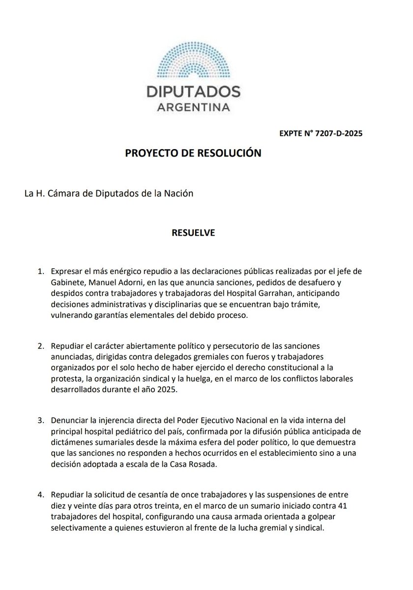 RominaDelPla's tweet image. Junto a @nestorpitrola @NicolasdelCano y @myriambregman desde la banca del @FdeIzquierda presentamos una resolución que sumo la adhesión de @EstebanPaulon @Naty_Zaracho @Marcelampagano @SantiagoCafiero @RossiAgustinOk y @JuanMarinoTPR para repudiar las sanciones, despidos y…