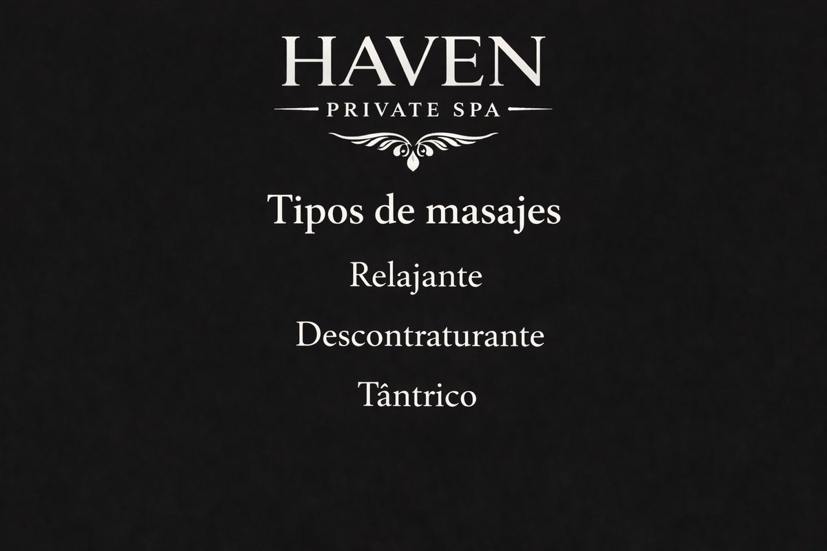spahav23's tweet photo. “Tipos de masajes en Haven Private Spa:
Relajante 🌿
Descontracturante 💪
Tántrico 🔥
¿Cuál te llama primero?
Un espacio solo para ti( y quien elijas 😉)
#HavenSpa #MasajesPremium #spacdmx #masajesparaellos #masajesparaadultos #sensual https://t.co/1vJ6IyHGSN